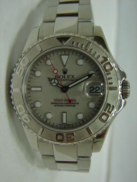 流當手錶拍賣 原裝 ROLEX 勞力士 遊艇系列 Yacht Master 168622 鉑金外圈 男錶 9成新